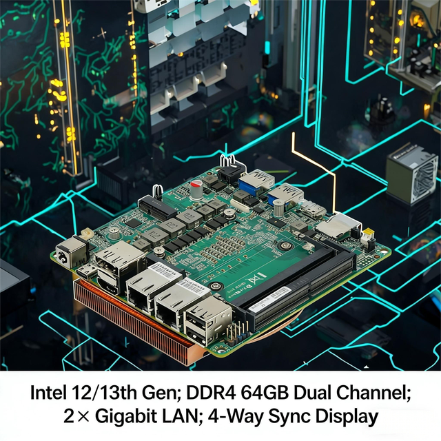 Motherboard Nano-ITX Onboard CPU I5-12450H 12th/13th Gen Dual Channel DDR4 64GB SATA Fanless/Embedded Desktop New Integrated
