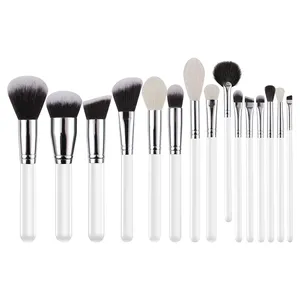 Mona Factory High Quality Professional Eco-Friendly 15Pcs Wood Handle Makeup Brush Set Goat Hair Personal Logo For Woman