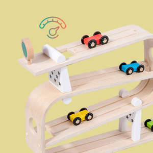 Voiture de piste de course de vitesse de glisse en gros pour enfants pour 2-4 et 5-7 ans voiture de course à inertie en bois pour petits enfants - Product Image 3