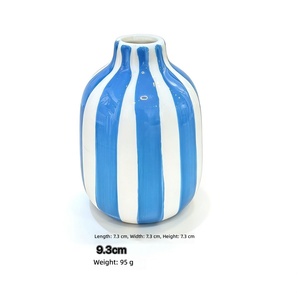 Jarrón de Cerámica con Diseño de Diamantes Azules, Estilo Nórdico Minimalista, de Alta Gama, con Puntos, para Arreglos Florales, Marca Fanhua Huijin - Product Image 4