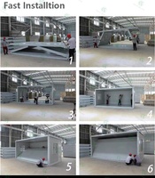 Conteneur pliable de 20 pieds, mur-rideau en verre, maison préfabriquée modulaire, bureau, maison, hôtel, café, studio, villa, bâtiment