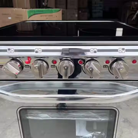Cuisinière à 4 brûleurs électriques avec four intégré en acier inoxydable, fonctionnement indépendant