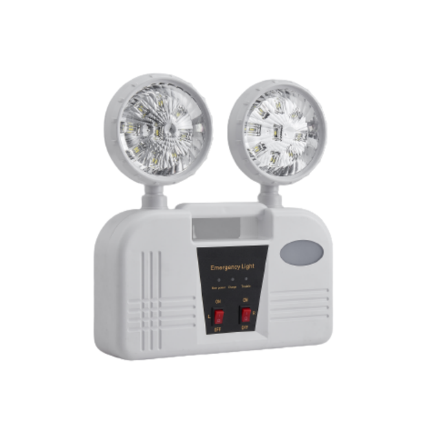 High Quality Powerful 3W Twin Spot Wall Mounted White LED Security Led Fire Light Rechargeable Emergency Lamp