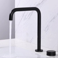 Keran Wastafel Hitam dengan Finishing Berkualitas, Dapat Dipasang di Atas Meja, Putar 360 Derajat, Bahan Stainless Steel, Air Panas Dingin, untuk Kamar Tidur ZY-B832B