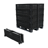 JOIN Palette en plastique pliable robuste, empilable, pour entrepôt, logistique, stockage de marchandises en vrac
