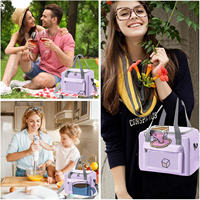 Sac à lunch isolé pour enfants de l'école avec boîte à bento et bouteille sac isotherme de stockage de nourriture de pique-nique portable