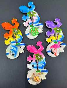 Pegatina de Resina Pintada a Mano con Diseño de Delfín de la Serie Ocean, para Refrigerador - Product Image 2