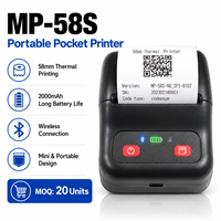 Nouvelle Imprimante de Poche Portable MP-58S 2026, Thermique BT 203 DPI, Batterie Grande Capacité 2000 mAh, Machine à Autocollants Sans Encre pour Petites Entreprises