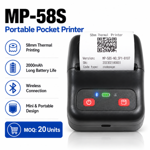 2026 New MP-58S Portable Pocket Printer BT Thermal 203DPI 2000mAh Large Battery Inkless Sticker <b>Machine</b> for Small Business - Product Image 1