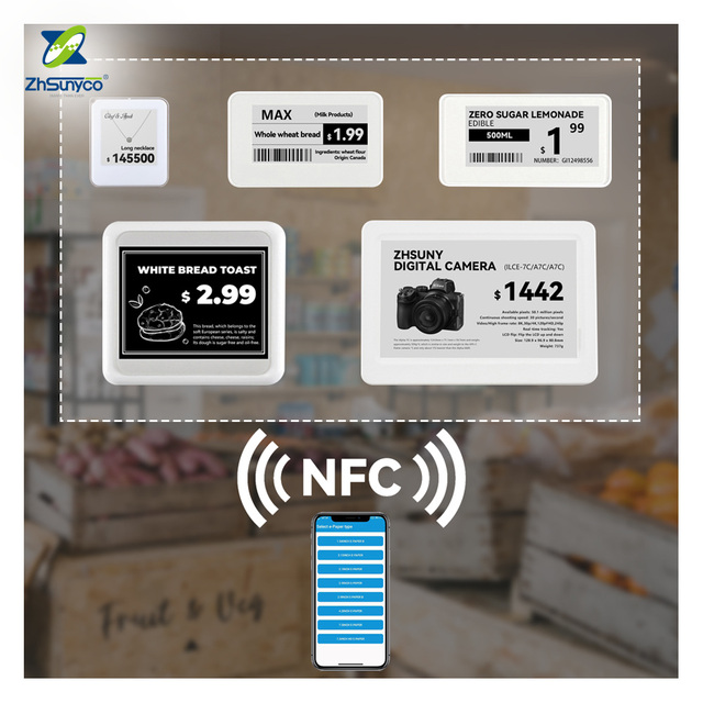Smart Nfc Card White E-ink  Epaper Label Phone Nfc Digital Price Tag Nfc Esl  Electronic Shelf Label  with Led Light