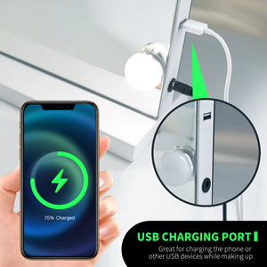 <strong>Mirror</strong> with <strong>Light</strong> LED <strong>Mirror</strong> Makeup <strong>Mirrors</strong> for Tabletop Cosmetic <strong>Mirror</strong> LED Dimmable Smart Table <strong>Mirror</strong> Touch Switch - Product Image 4
