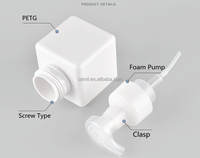 Haute qualité Petg carré distributeur de savon liquide moussant visage lavage bouteille nettoyant clair mousseur pompe 450ml vide mousse pompe bouteilles