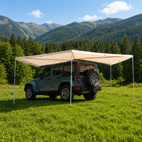Auvent latéral de voiture à 270 degrés, en forme d'éventail, large couverture pour SUV, fourgonnette, camping-car et camion, abri de camping tout-terrain imperméable