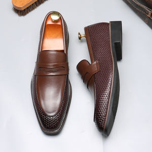 Chaussures habillées en cuir pour hommes, grandes tailles 38-48, style décontracté et élégant, à lacets latéraux - Product Image 2