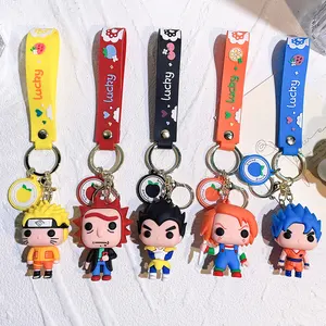 LC191 Anime Chucky DBZ Son Son Goku Hokage Uchiha Silicone Soft PVC 3D Keychain Pendant Decorative Gifts Key Chain