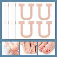 Autocollant pour ongles en U, élastique, anti-roulement, avec coussinet orthopédique ajustable pour la rainure de l'ongle, patch extensible pour ongles incarnés
