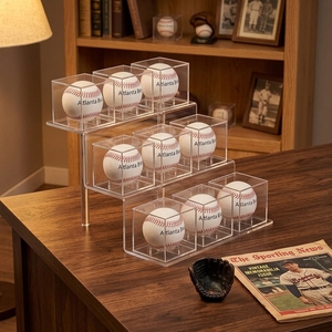 Boîte <span class=keywords><strong>de</strong></span> présentation <span class=keywords><strong>de</strong></span> baseball transparente en acrylique, support <span class=keywords><strong>de</strong></span> rangement, étanche, anti-poussière, personnalisable avec logo pour collection sportive - Product Image 3