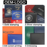 Carpeta Porta Diplomas de Cuero Sintético Liso A4 8.5x11 con Logotipo Personalizado Estampado en Dorado
