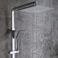 Ensemble de douche thermostatique mural intelligent anti-brûlure à 38 degrés, noir mat, avec injection d'air, système de douche noir en gros
