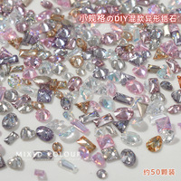 50 pièces de mini strass en zircon à fond plat pour la décoration des ongles, kit de strass pour nail art, diamants K9