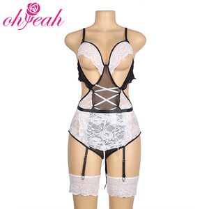 <span class=keywords><strong>Costume</strong></span> Cosplay delle donne del merletto bianco Sexy <span class=keywords><strong>trasparente</strong></span> dei costumi Sexy della reggicalze dell'etichetta privata - Product Image 6