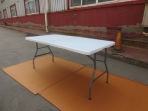 Mesa de HDPE moderna directa de fábrica al por mayor plegable comedor muebles de sala de estar marco de acero para gimnasio taller almacén uso - Product Image 2