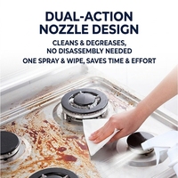 Nouvelle formule Nettoyant multi-usages pour les taches d'huile tenaces des grilles de cuisinières à gaz, des casseroles en céramique et en verre