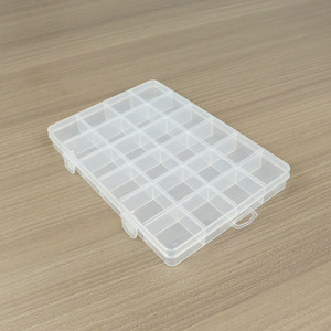 Transparent Plastic <b>Storage</b> <b>Box</b> 24 Compartments <b>Small</b> Hardware Screw Jewelry Organizer Display Case Desktop Organizer - Product Image 3