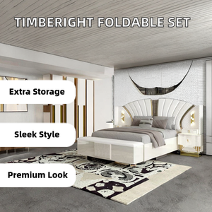 ชุดเฟอร์นิเจอร์ห้องนอนไม้พับได้ Timberight ขนาดใหญ่ พร้อมที่เก็บของ ปรับความสูงได้ รับประกัน 10 ปี ดีไซน์ทันสมัย หรูหรา สั่งทำได้ - Product Image 2