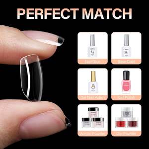 <span class=keywords><strong>AILLSA</strong></span> 504 Piezas, Tamaños 10/12, Puntas de Uñas Cuadradas Extra Cortas, Forma Ovalada, Puntas de Uñas de Gel Suave, Cobertura Completa - Product Image 6