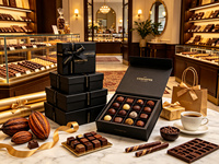 Boîte cadeau en chocolat personnalisée, emballage alimentaire de luxe avec insert, boîte en papier fantaisie pour confiseries, boîte à bonbons de qualité supérieure