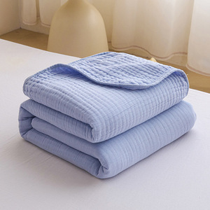Coperta in Mussola di Cotone a 6 Strati di Alta Qualità, Ultra Morbida e Traspirante, Tinta Unita, per Neonati e Adulti, Tessile per la Casa, Vendita all'Ingrosso - Product Image 6