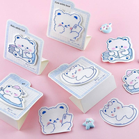 Fournitures de bureau et scolaires STX, blocs-notes mignons et kawaii en forme d'ours, papeterie esthétique, notes autocollantes en forme d'ours blanc