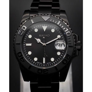 นาฬิกา Seiko Black Knight <span class=keywords><strong>Submarine</strong></span> ขนาด 40 มม. ระบบจักรกล พร้อมสายเหล็กแบบสามเส้น ปฏิทินคู่ หน้าปัดคริสตัลแซฟไฟร์ - Product Image 1