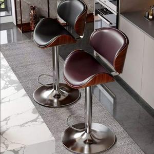 D Modern Luxury Leather Counter Height Rotating High <b>Stool</b> Suitable for <b>Bars</b>, Kitchens, and Restaurants - Product Image 5