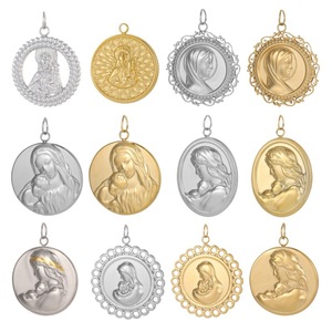 D651 Manna Religious Stainless Steel Charms Cross Goddess Virgin <strong>Mary</strong> Portrait Pendants for Children's Jewelry Making - Product Image 1