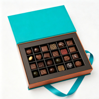 Grande boîte à chocolats magnétique à couvercle rabattable - 36 chocolats - Emballage cadeau de luxe en forme de livre