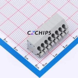 MX250-3.5-08P-B-GY01-Cu-A Spring Terminal Block P=3.5mm Connector ( Construction: 1x8P )( Pitch: 3.5mm )( Color: Gray ) - Product Image 1