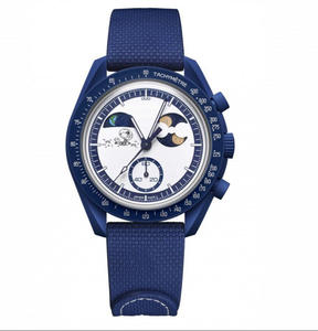 NYY นาฬิกาความร้อนอวกาศสำหรับผู้ชาย niricha Moon MERCURY Program หกขาโครโนกราฟเรืองแสงในที่มืดควอตซ์ - Product Image 2