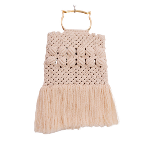 De las mujeres de la moda hombro nórdica Boho tejido de algodón de las mujeres de Macrame hecho a mano patrón - Product Image 2