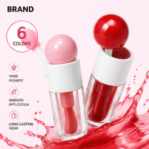 Vegan Moisturizing <b>Lip</b> Gloss 4ml Big Brush Head Natural Non stick Cup <b>Lip</b> Glaze Natural Look OEM ODM - Product Image 4