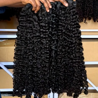 Extensions de cheveux humains bruts bouclés birmans et vietnamiens, double épaisseur, cuticules alignées, en lots