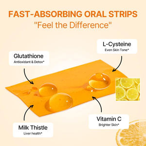 Bandelettes buccales de glutathion et de vitamine C de haute qualité, marque privée, pour blanchir la peau, résister à l'oxydation cutanée et protéger les cellules hépatiques. - Product Image 5