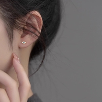 Boucles d'oreilles clous en argent sterling 925 avec zircon taille princesse pour femmes, tendance, plaqué or, cadeau