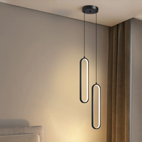 Lustre de plafond LED nordique ovale à intensité variable, éclairage moderne pour restaurant, suspension réglable en hauteur
