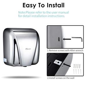 Secador de manos automático de acero inoxidable 304 de alta velocidad, soplador comercial para inodoro, con chorro, OEM, certificado CB, CE, 10 segundos (blanco) - Product Image 6