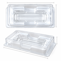 Boîte rectangulaire jetable en plastique PS avec une épaisseur de 0,5 mm et un gaufrage, acceptant les commandes personnalisées