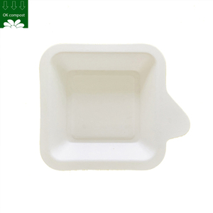 Custom Service Biodegradable Sugarcane Bagasse <strong>Paper</strong> Pulp Dessert Cake Tray Bio Eco Friendly <strong>Small</strong> Mini Food <strong>Plates</strong> - Product Image 4