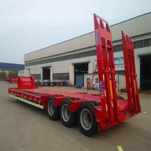 Neuer günstiger Niederbett-Lkw-Anhänger 3-Achsen-Halbwagen 60 Tonnen Niederbett-Halbanhänger