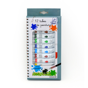 Peinture <span class=keywords><strong>gouache</strong></span> en tube aluminium OEM pour enfants et étudiants, 12 ml, 5 couleurs, pour <span class=keywords><strong>toile</strong></span> et papier - Product Image 3